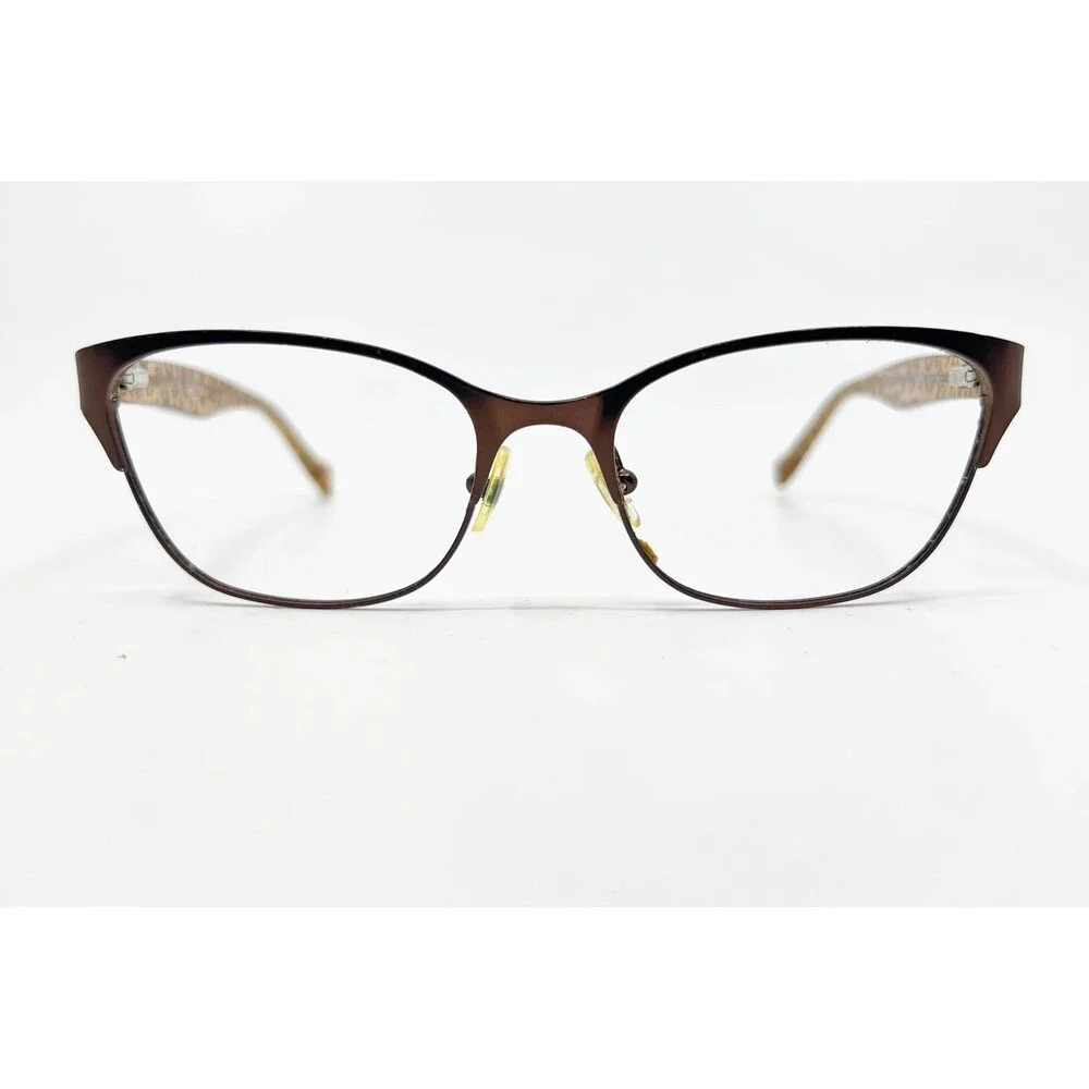 Lucky Brand Eyeglasses Womens Brown Leopard Print Cat Eye Frames 52-17-135